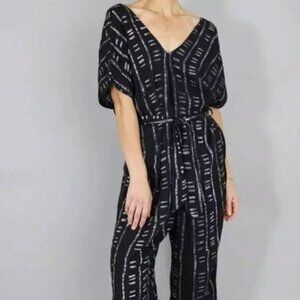 OSEI DURO Sz S Small Easy Jumpsuit Binary Black Short Sleeve